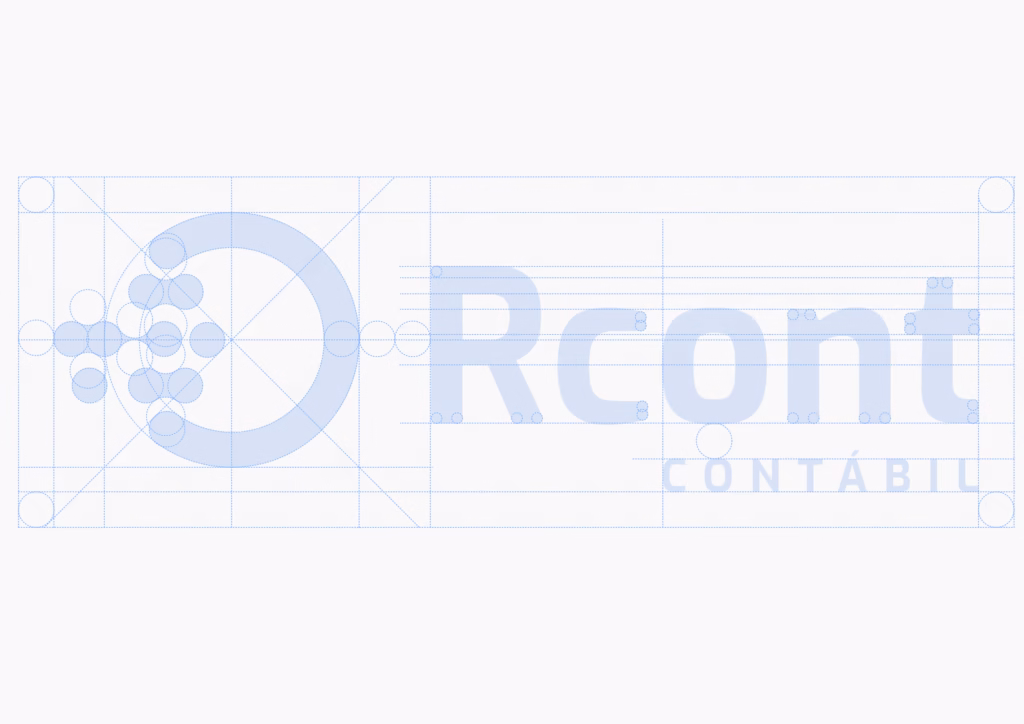 Grid de logotipo com espaçamentos segundo as regras de Fibonacci
